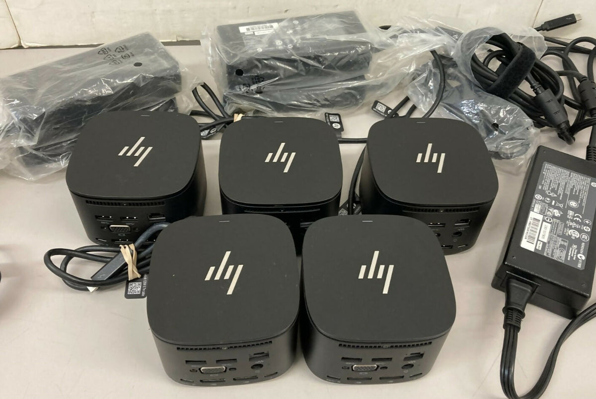 Lot of 5 HP HSN-IX01 G2 Thunderbolt Dock 120W 19 5V 6 15A USB w power supply