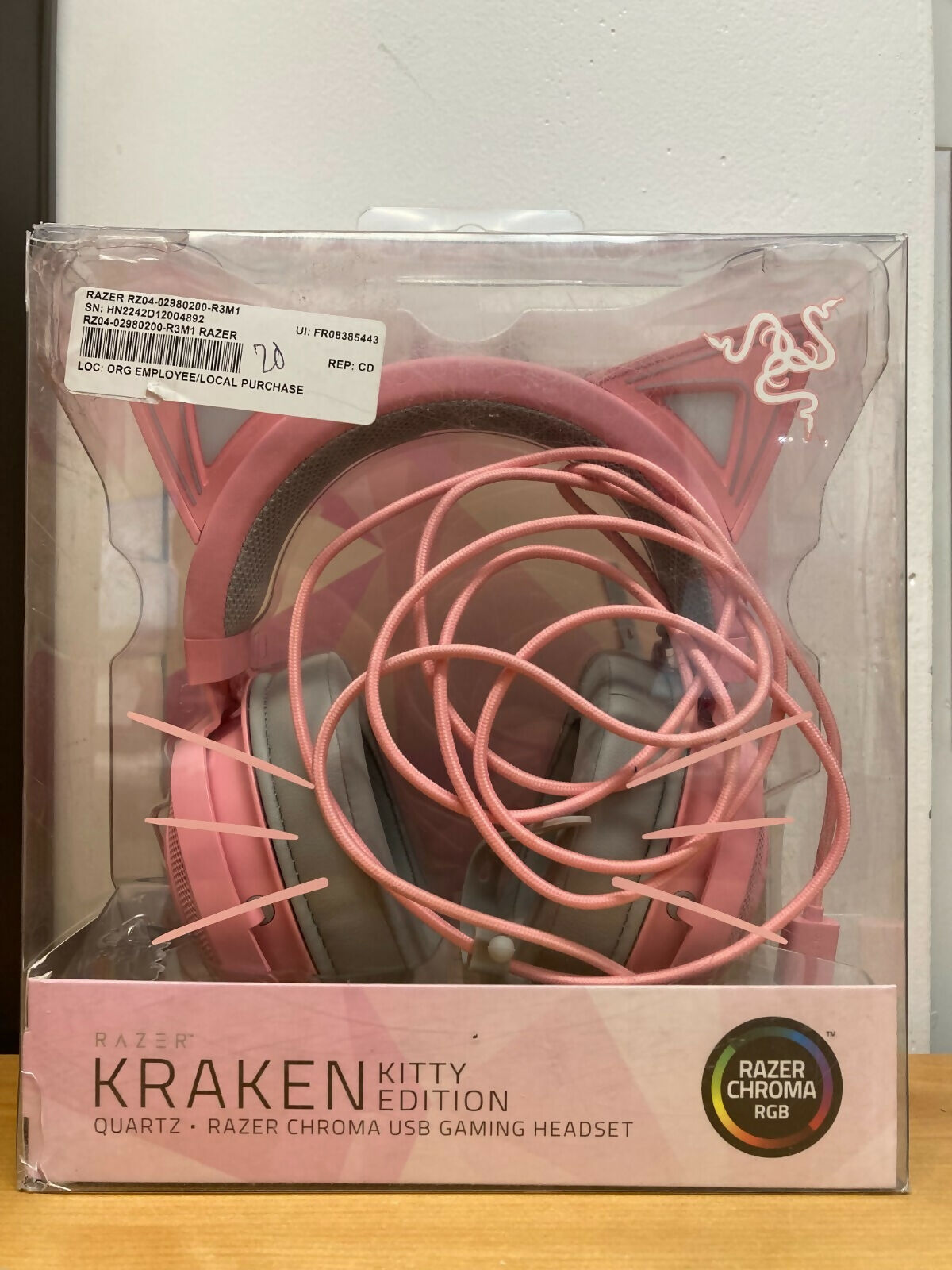 Razer Kraken Kitty Chroma USB Gaming Headset- Quartz Pink