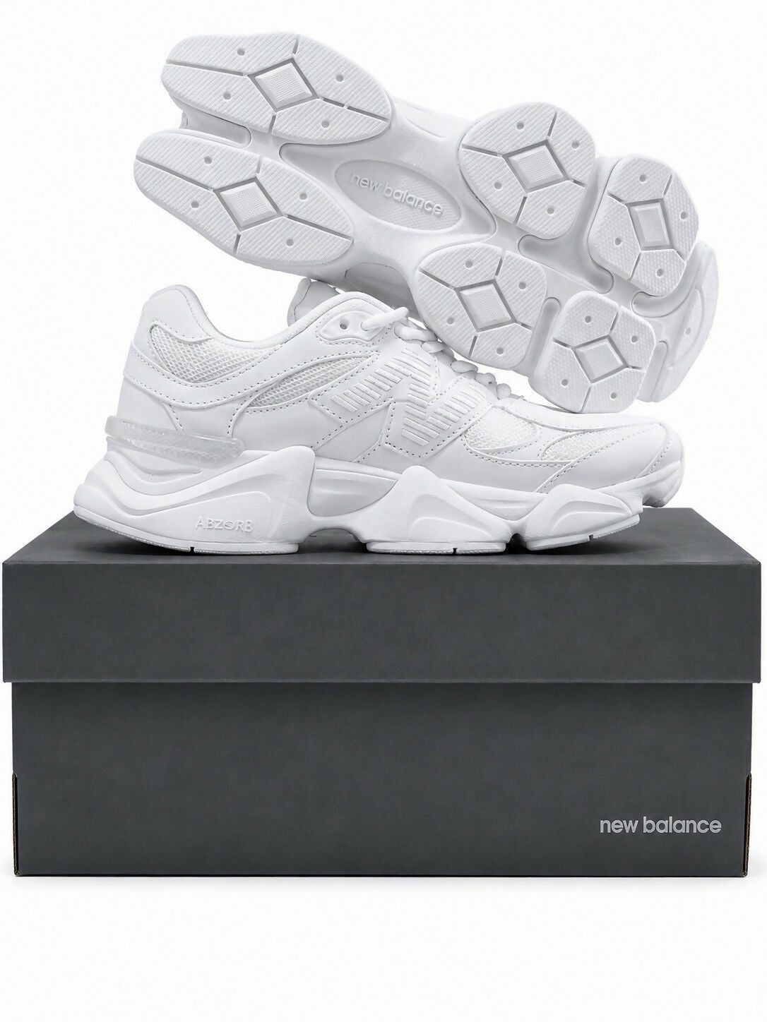 NB Triple White Womens Lifestyle Sneakers White U9060NRJ ABZORB Woman 7 USM 5 5