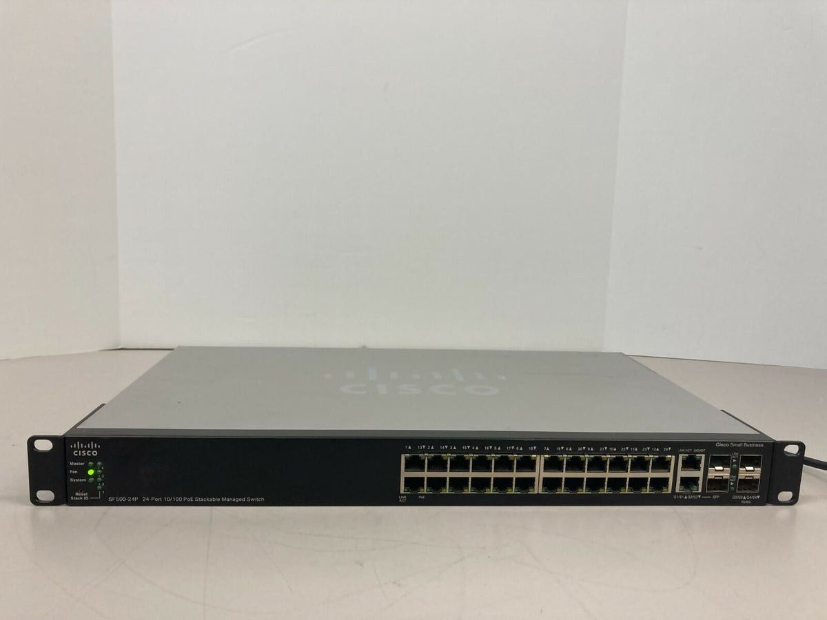 Cisco SF500-24P 24-Port PoE Fast Ethernet Smart Switch SFP Rackmount