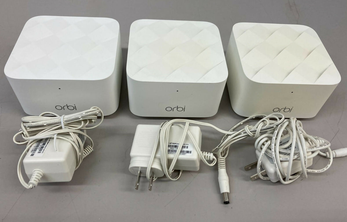 3 NETGEAR Orbi Satellite RBS10 WiFi System Mesh Extender Network White Adapter