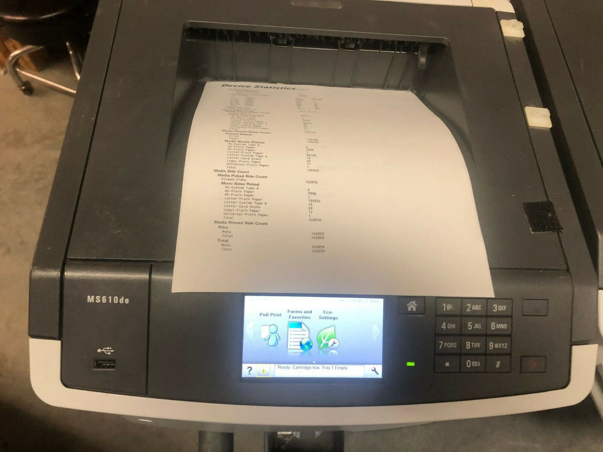 Lexmark MS610de 610dn Duplex Network Laser Printer 35S0500 -140k pages w toner