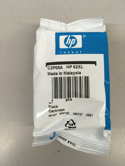 Genuine HP 62XL Black Ink Cartridge C2P05A New Without Box July 2020