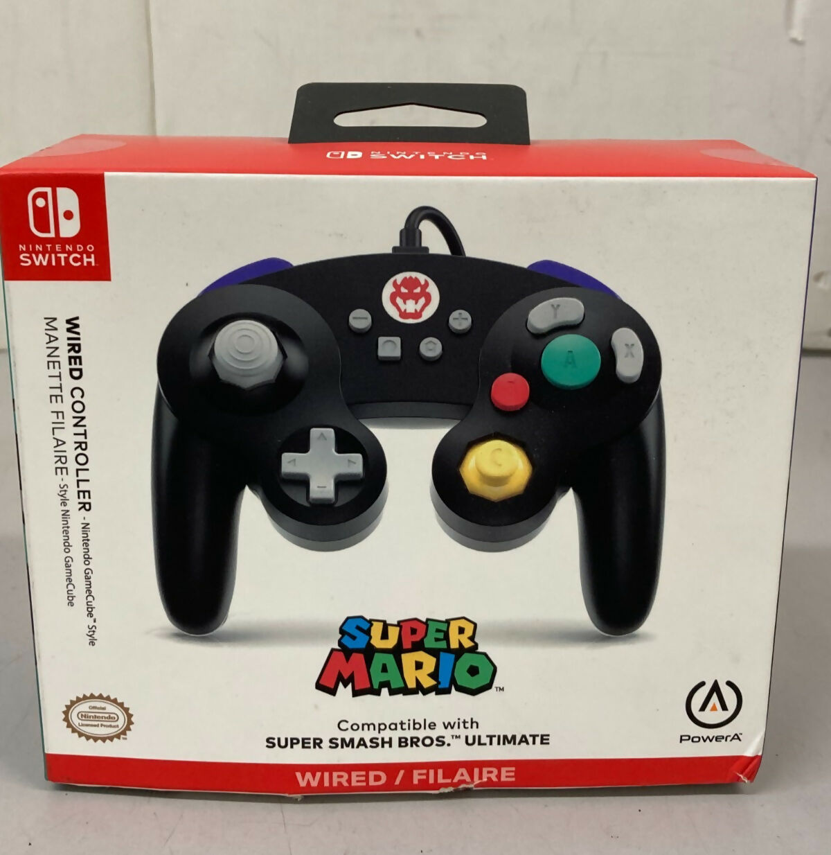 Nintendo Switch Super Mario Wired Controller In BLACK NSGCWDB game cube style