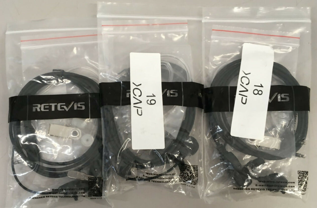 Lot of 3 earpiece Headset for Baofeng 5R Retc15 Retevis RT21 RT22