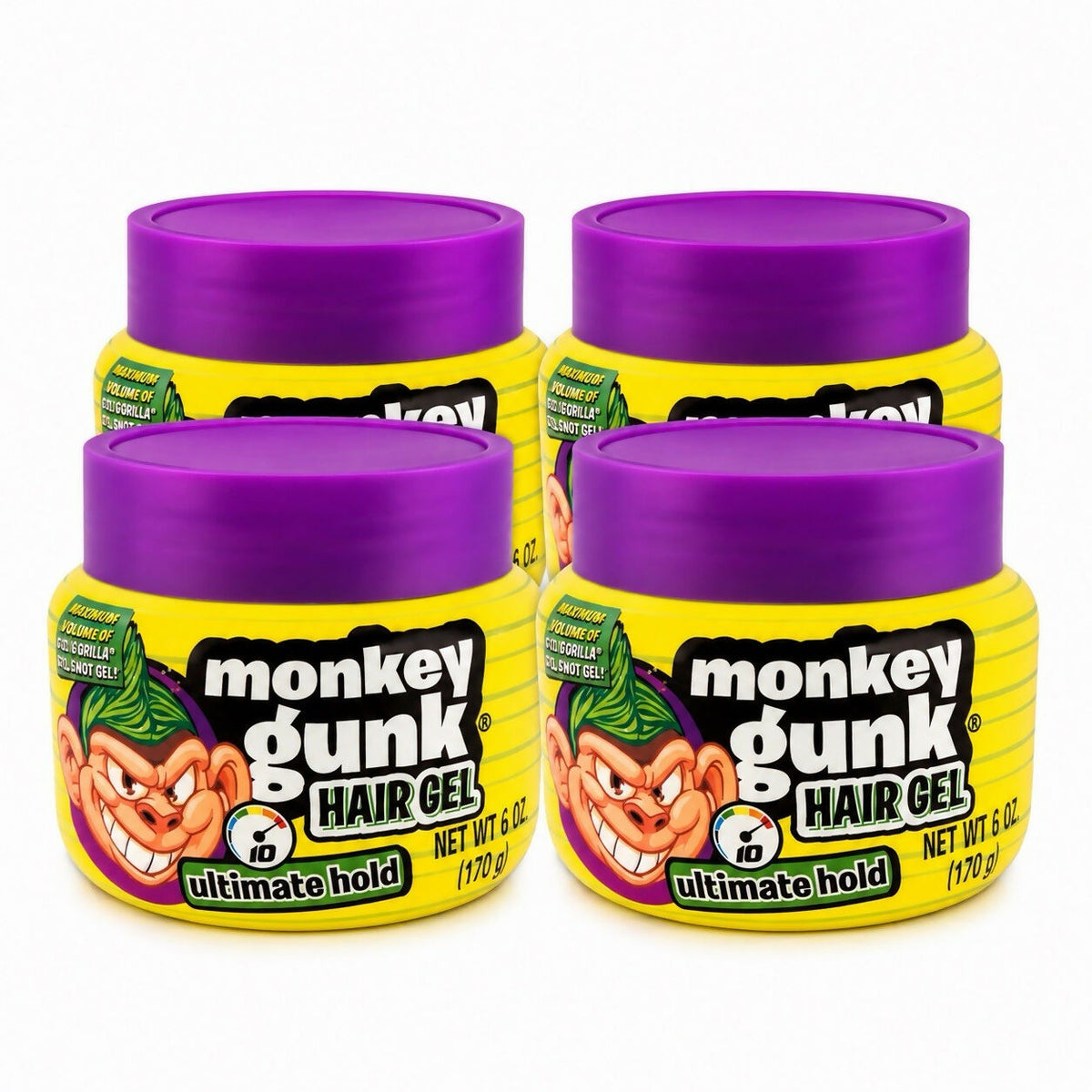 Monkey Gunk Hair Gel Ultimate Hold 170g BNIB PACK 4