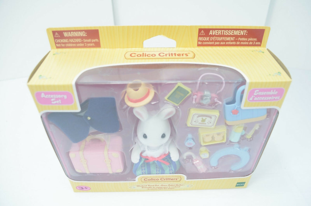 Calico Critters Weekend Travel Set Snow Rabbit Mom Brand New