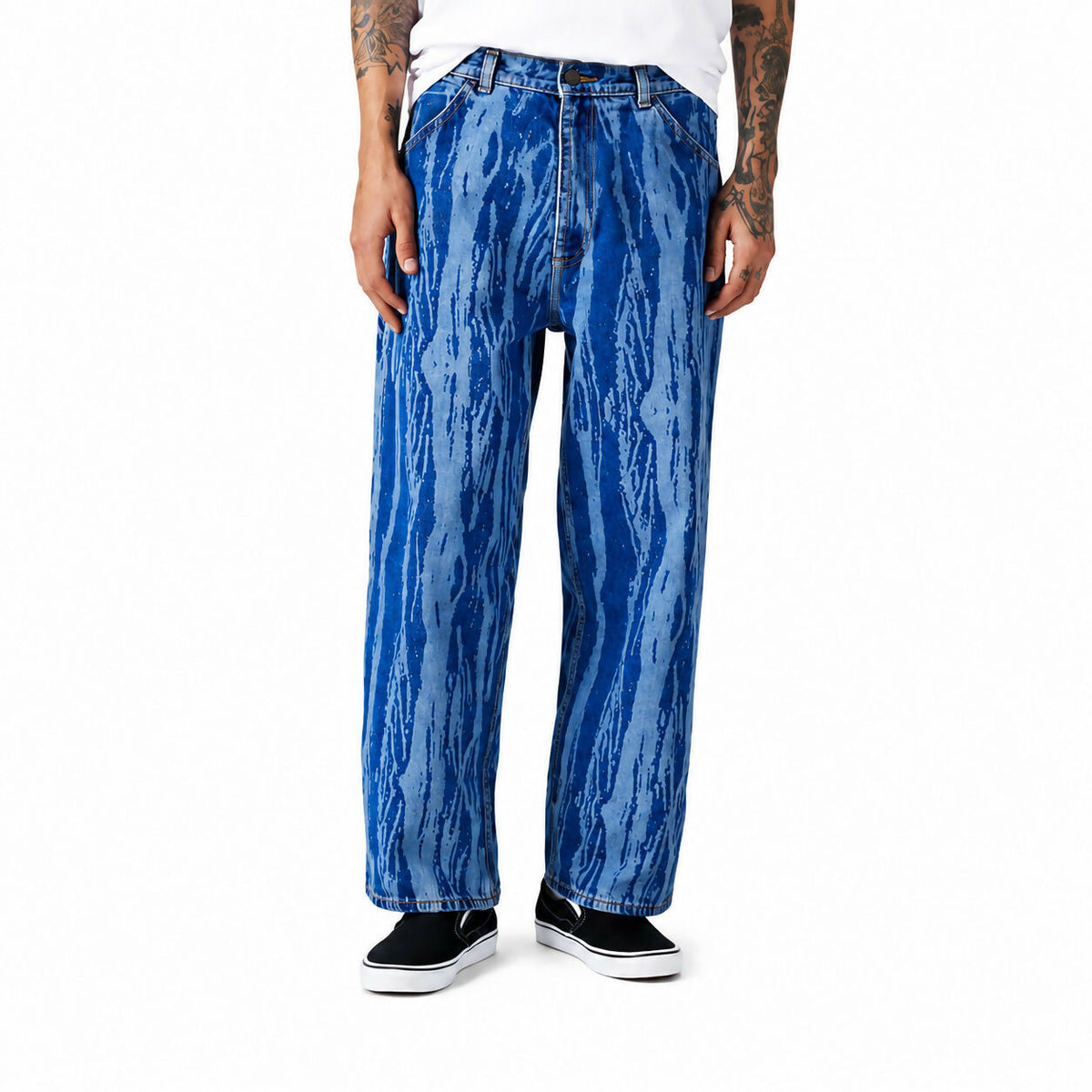 Levis Skateboarding Carpenter Jeans Men 33x29 Acid Wash Baggy Wide Leg Cropped