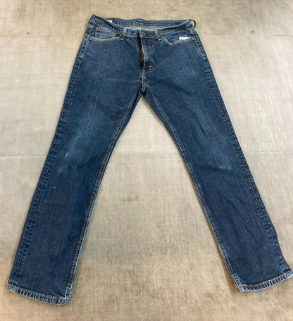 Levis 541 Jeans Men 33x32 Blue Athletic Taper Fit Stretch Rigid Denim Whisker