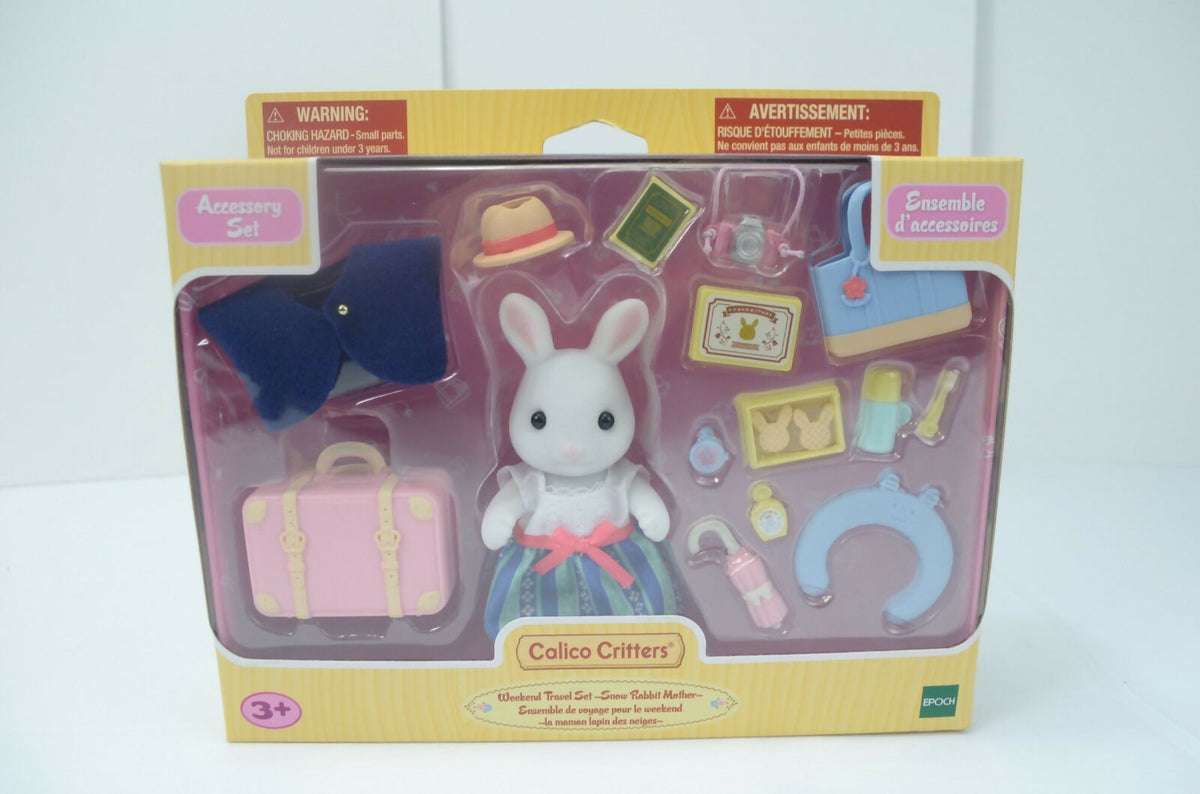 Calico Critters Weekend Travel Set Snow Rabbit Mom Brand New