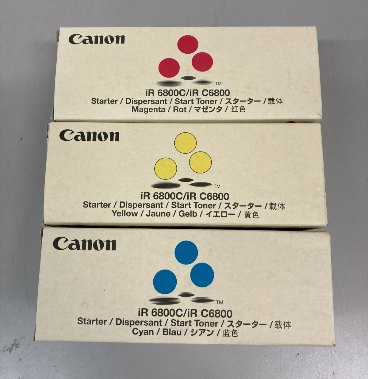Canon iR 6800C C6800 Starter Set GPR-14 Cyan Magenta Yellow CMY Combo