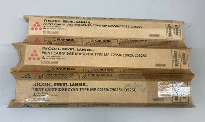 Genuine Ricoh Savin Lanier 2 Magenta 1 Cyan MP C2550 C9025 LD525C - New