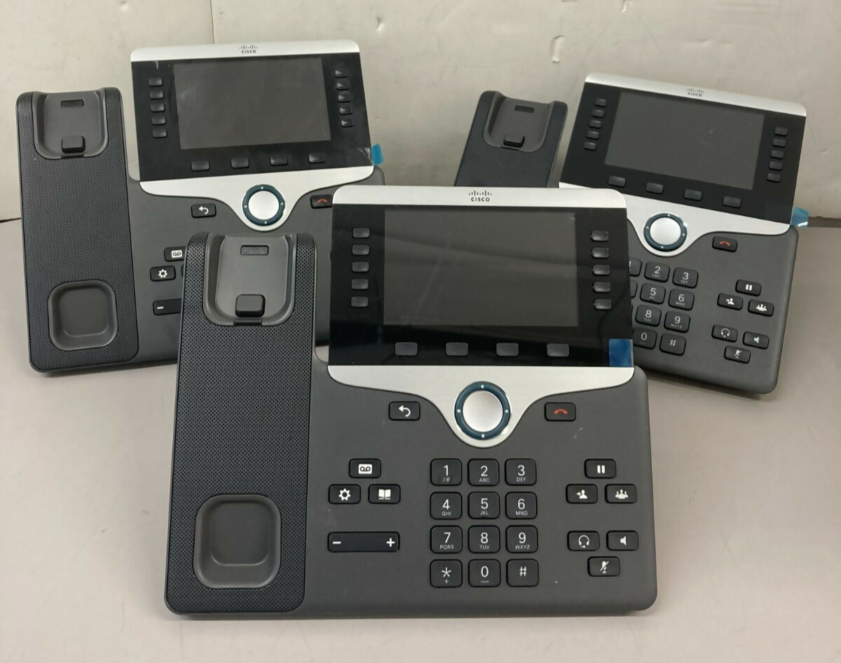 Lot of 3 CISCO IP Phone Series 8800 Model CP-8861 - Only Phones 2 Stands