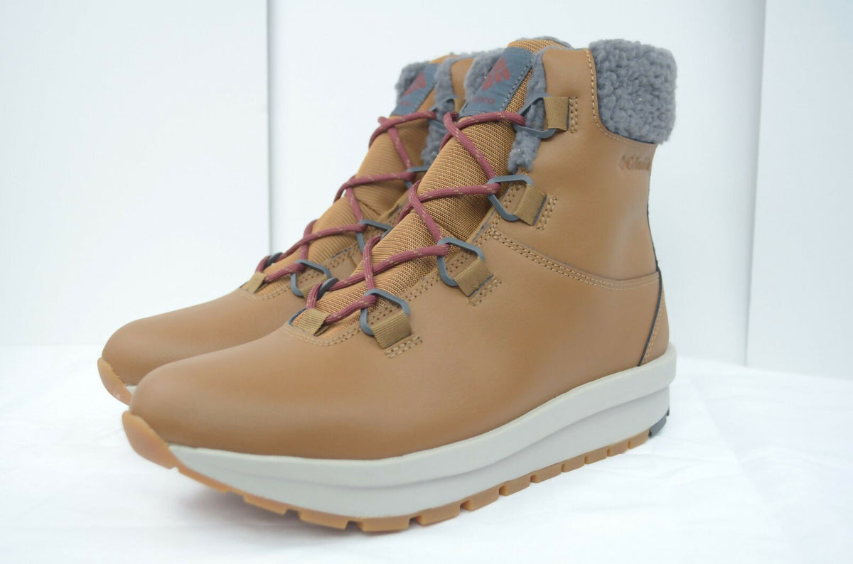 Columbia Womens Moritza Leather 200g Insulation Waterproof Boot Brown - Grey 10