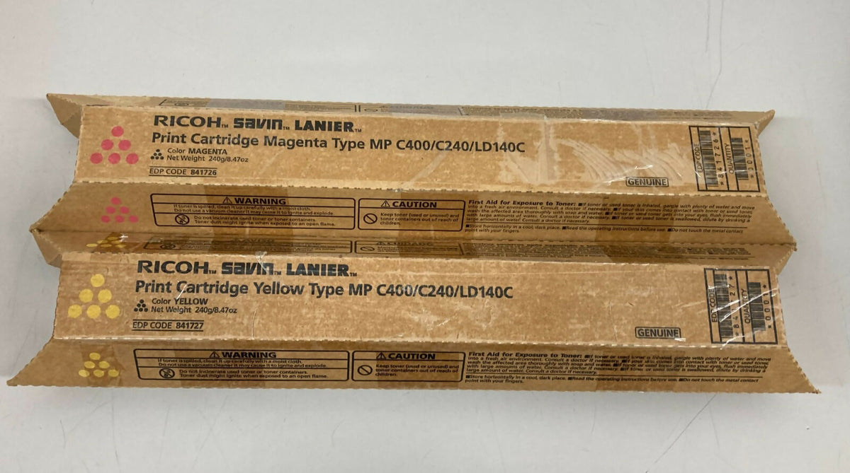 NEW Genuine Ricoh MP C400 C240 LD140C Yellow 841727 Magenta 841726 Toners