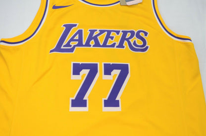 Luka Doncic 77 LA Lakers Gold NBA Swingman Jersey Icon Edition Size Large - NEW
