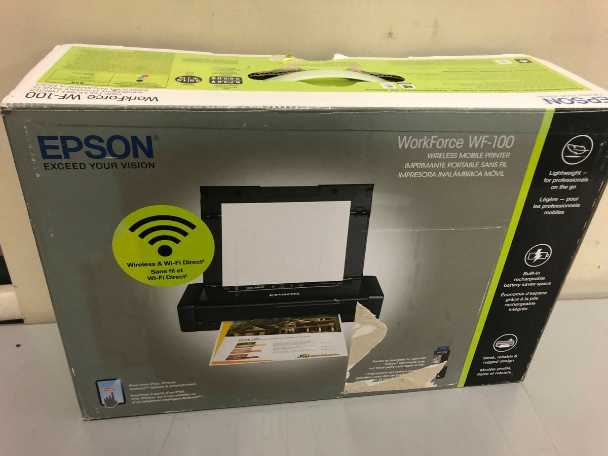 Epson WorkForce WF-100 Color Inkjet Mobile Laptop Battery Printer NEW in Box