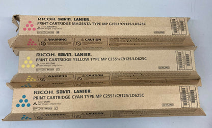 OEM Genuine Ricoh Savin Lanier MP C2551 Toner Cartridges 841502 841501 841503