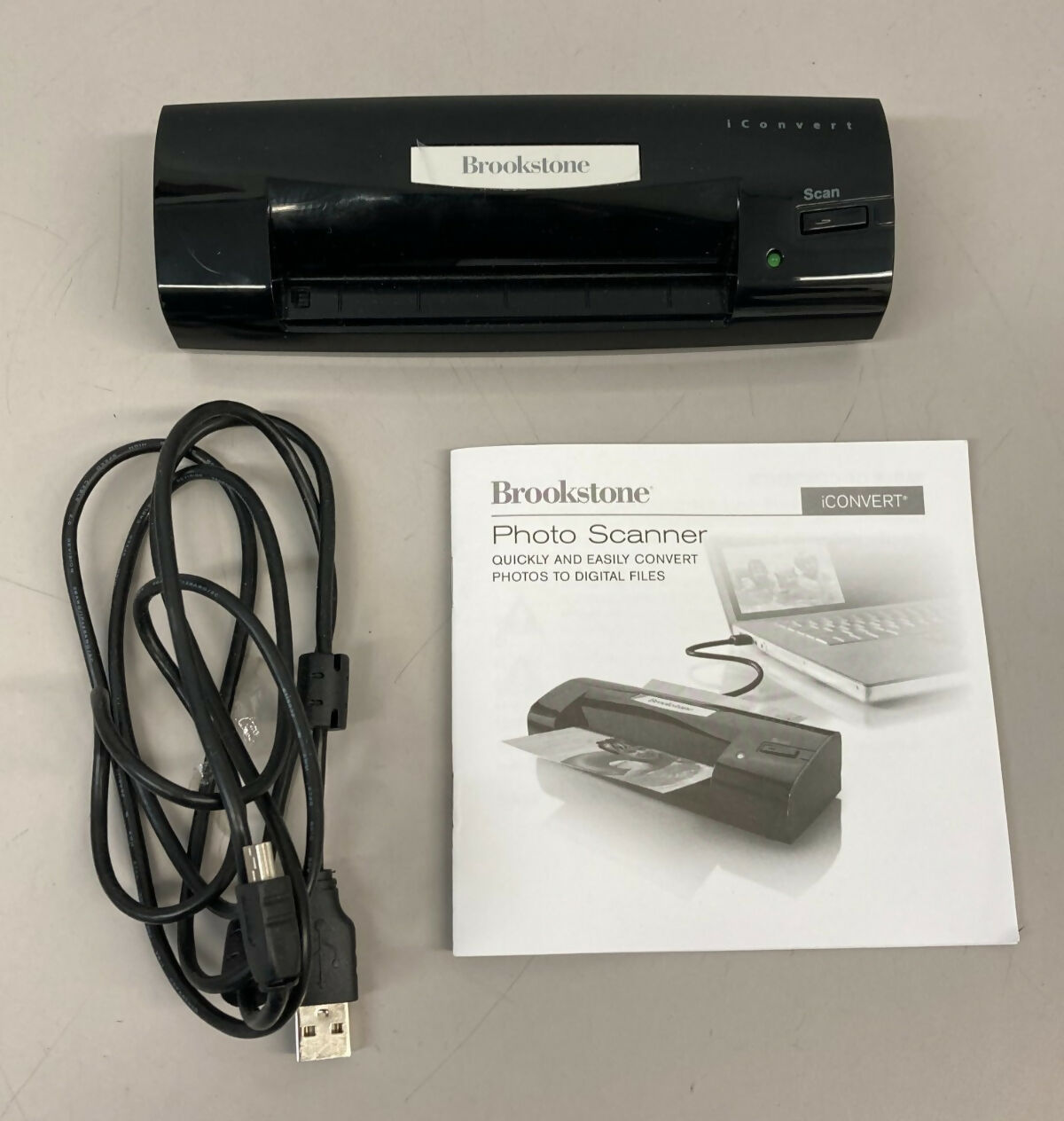 Brookstone iConvert Photo Scanner convert photos to digital Files Free Ship New