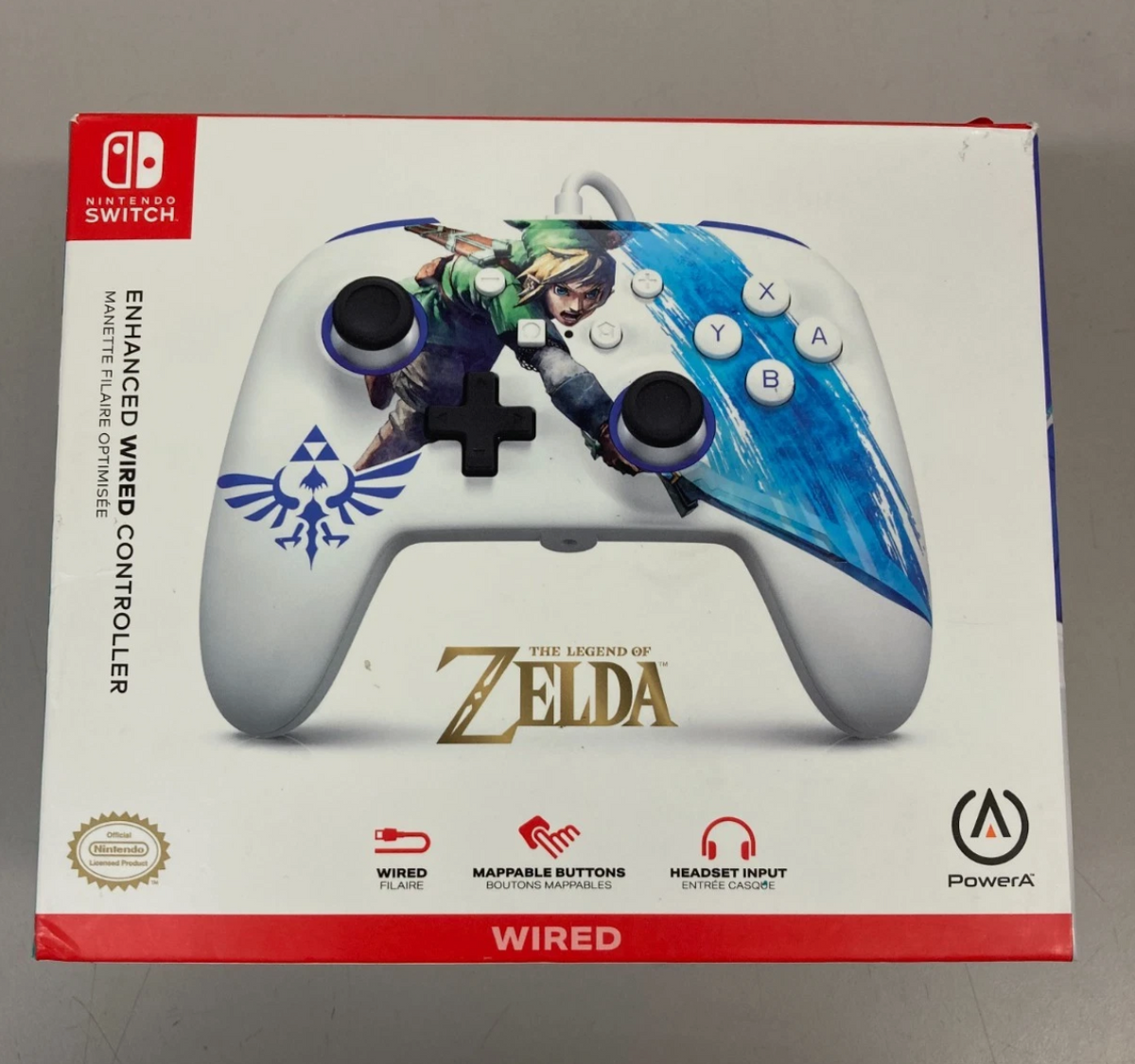 PowerA Enhanced Wired Controller Nintendo Switch Zelda Skyward Sword Open Box
