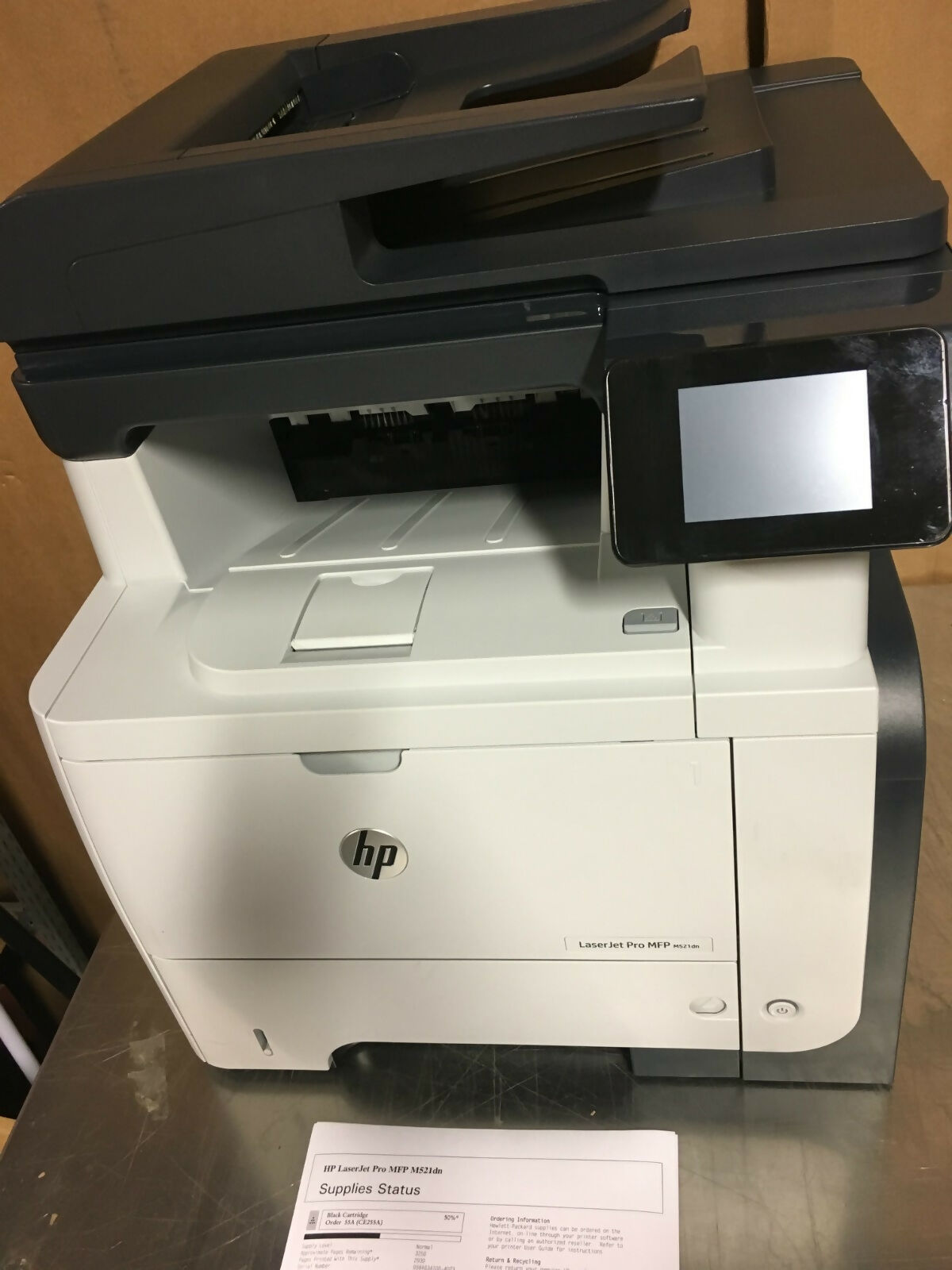 HP LaserJet Pro MFP M521DN All-In-One Laser Printer Copier FAX 73k pages Nice