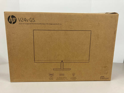HP V24v G5 24 FHD 1920x1080 75Hz 5ms LCD VA Monitor 65P62AA Very Good COMPLETE