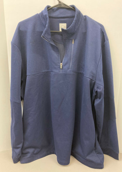 Callaway Golf Pullover 1 4 Zip Sweater Blue Mens Size XXL Excellent Condition