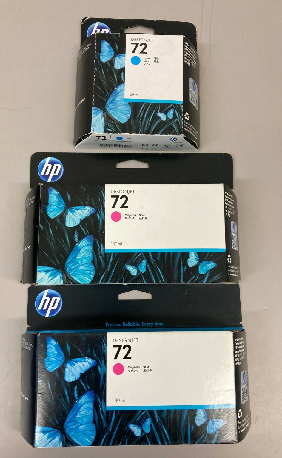 Genuine HP 72 Cyan 2 Magenta Ink Cartridge C9398A for designjet - Exp 19 21