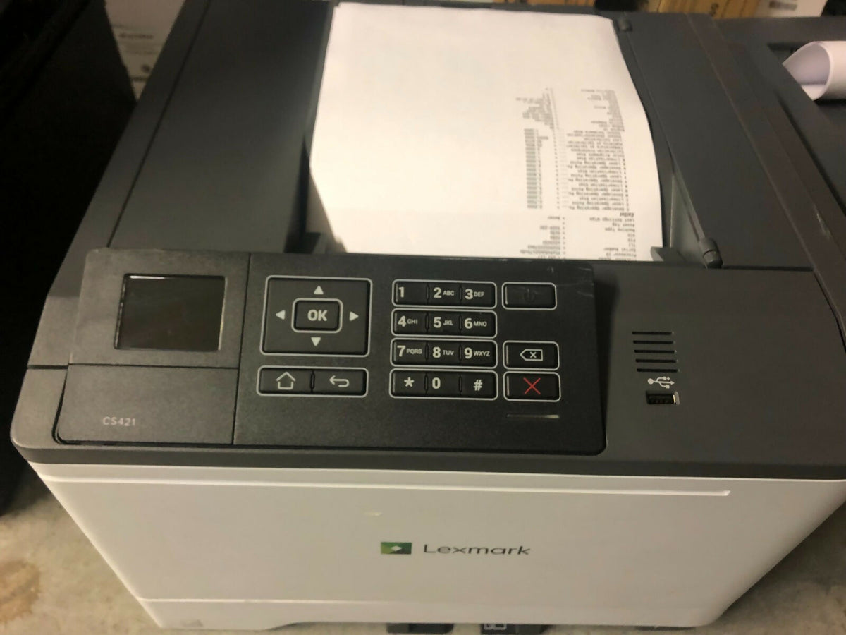 Lexmark CS421dn Color Network Laser Printer 25PPM 42C0030 10k pages Complete
