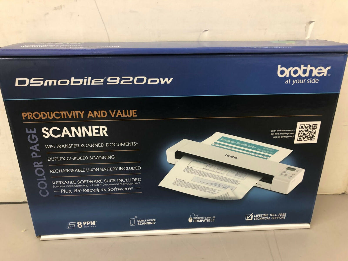Brother DS-920DW Portable Pass-through USB Scanner - NEW in box