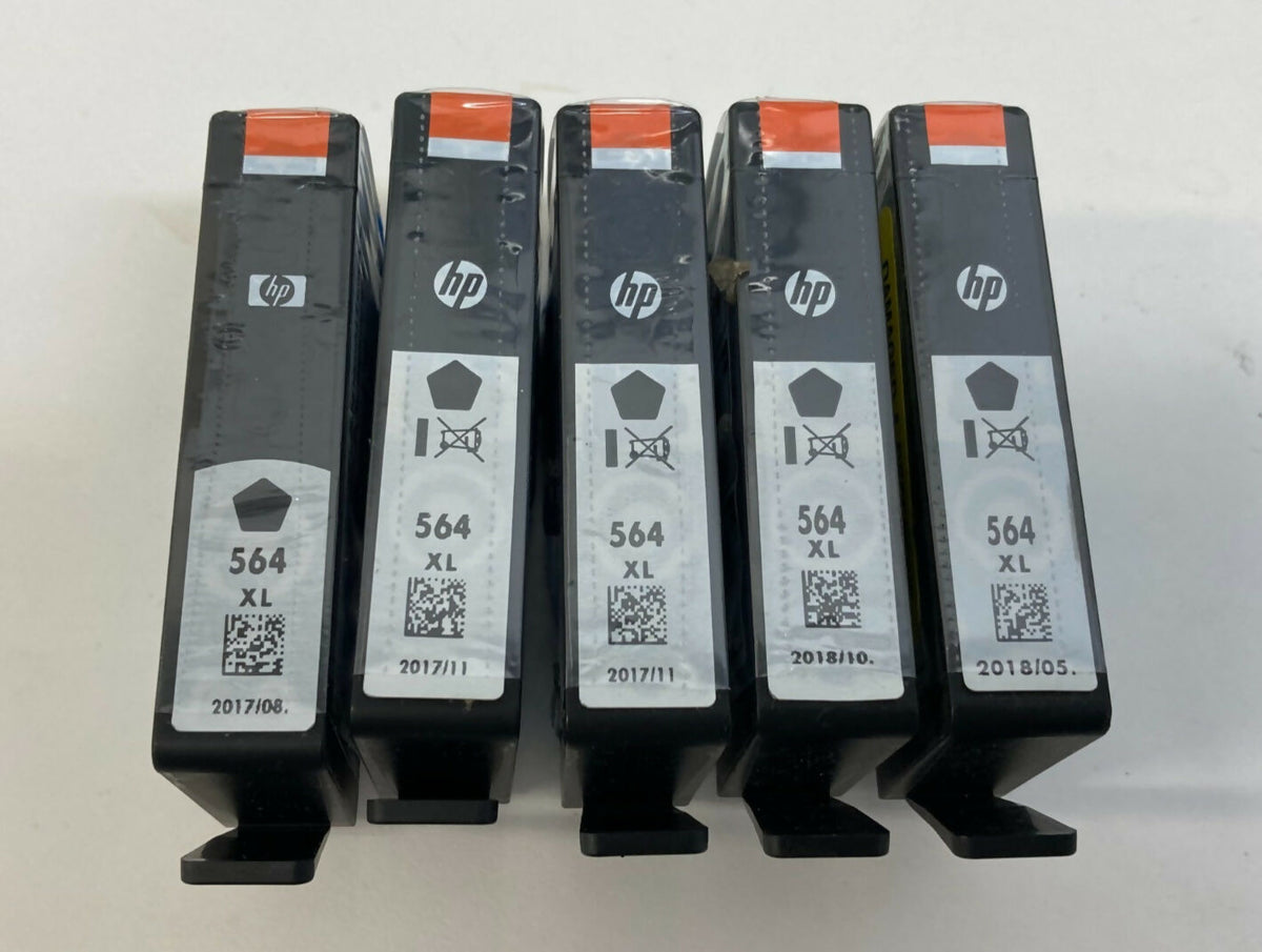 OEM HP 564XL Black Ink Cartridges High-Capacity XL 5 Pack Genuine OEM EXP 2017