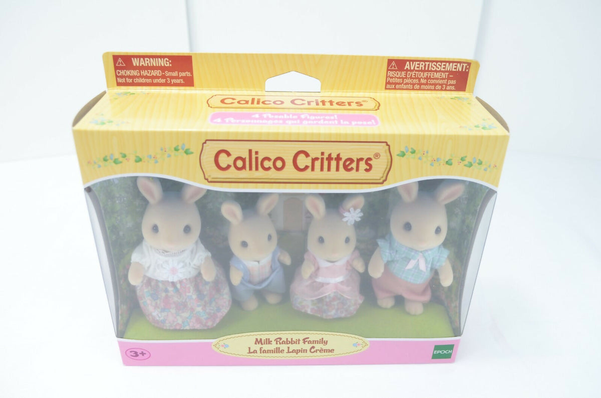 Authentic Sylvanian Calico Critters Milk Rabbit Family Set CC90723 - NEW