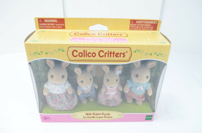 Authentic Sylvanian Calico Critters Milk Rabbit Family Set CC90723 - NEW