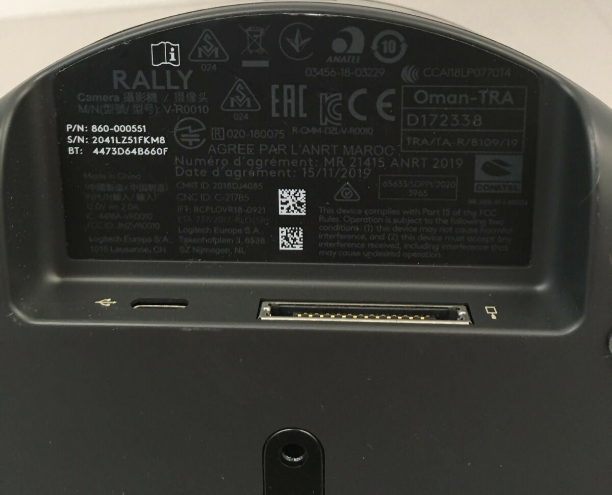 LOGITECH RALLY V-R0010 OMAN-TRA D172338 VIDEO CONFERENCE MEETING CAMERA UNTESTED