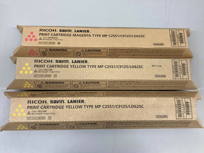 OEM Genuine Ricoh Savin Lanier MP C2551 Toner Cartridges 841502 841501 2Y M