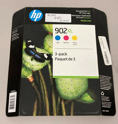 HP 902XL Ink Cartridge 3-Pack Cyan Magenta Yellow Genuine EXP 05 25 NEW