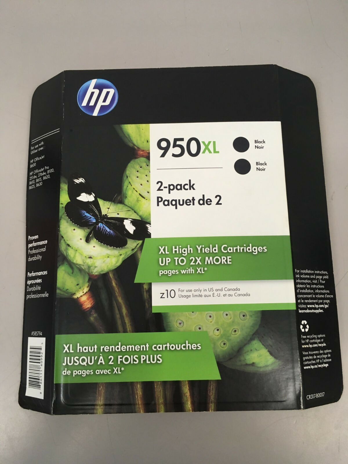 Genuine HP 950XL 2 Pack Black Ink Cartridge 2018