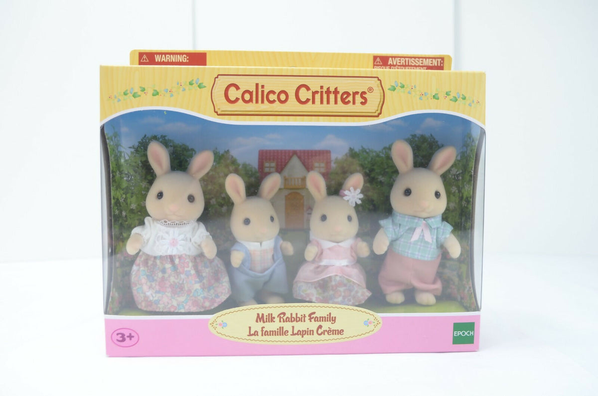 Authentic Sylvanian Calico Critters Milk Rabbit Family Set CC90723 - NEW