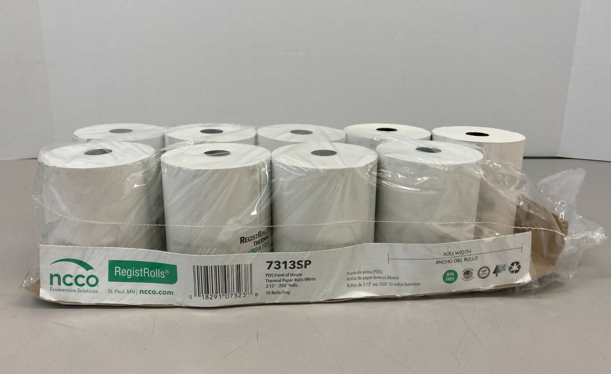 9 Rolls NCCO 7313SP 3-1 8 x 200 Thermal POS Receipt Printer Roll Paper