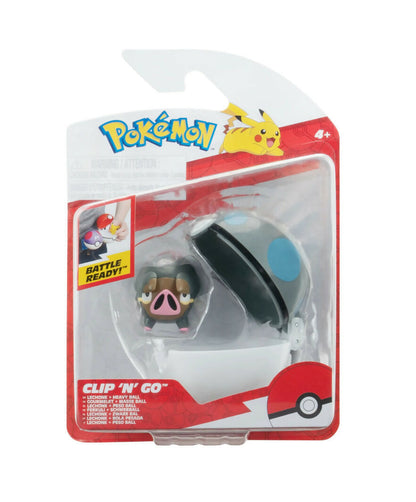 Pokemon Clip N Go Lechonk and Heavy Ball - Includes 2 inch Battle Figure and H