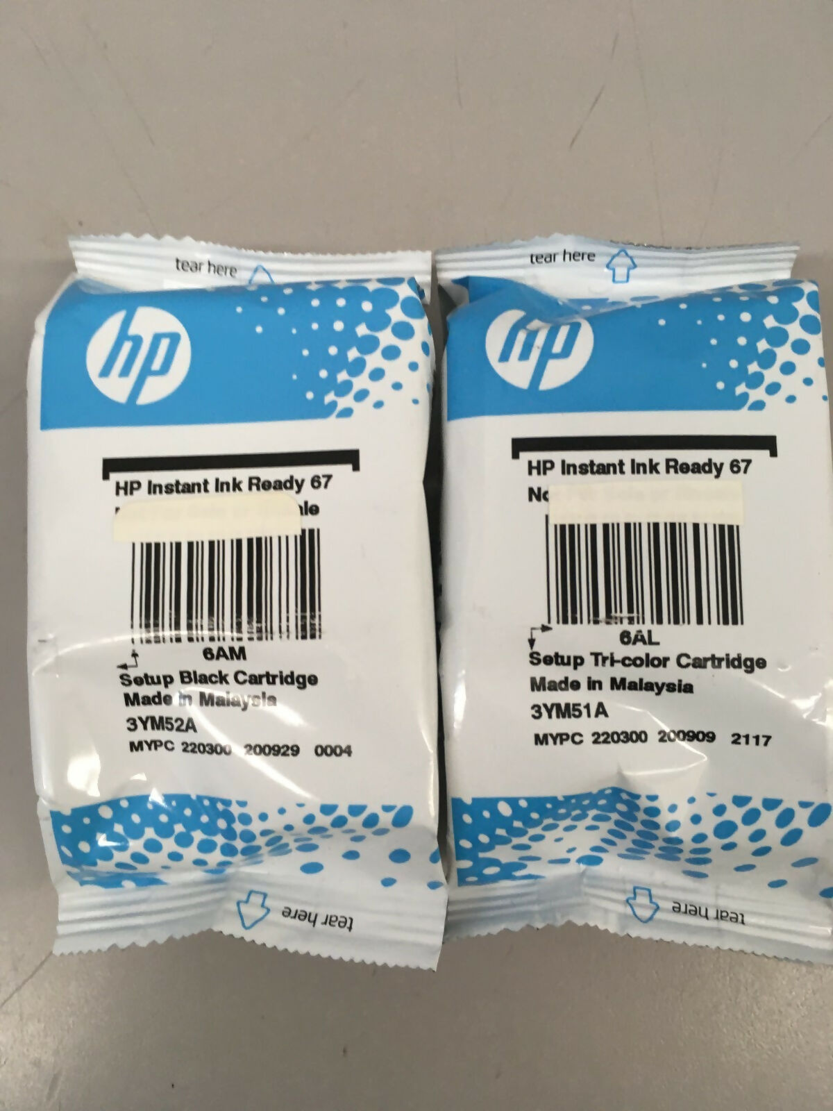 HP 67 Tricolor Black Ink Cartridge OEM Sealed Open Box