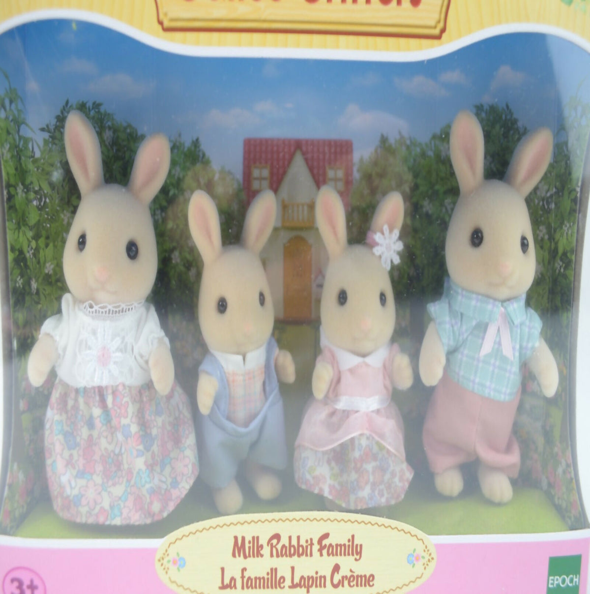 Authentic Sylvanian Calico Critters Milk Rabbit Family Set CC90723 - NEW