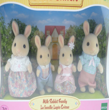 Authentic Sylvanian Calico Critters Milk Rabbit Family Set CC90723 - NEW
