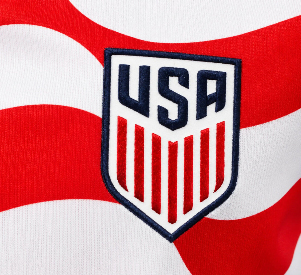 USA Soccer Jersey Mens Red White Wave Stripe Short Sleeve Dri-FIT Athletic Foot